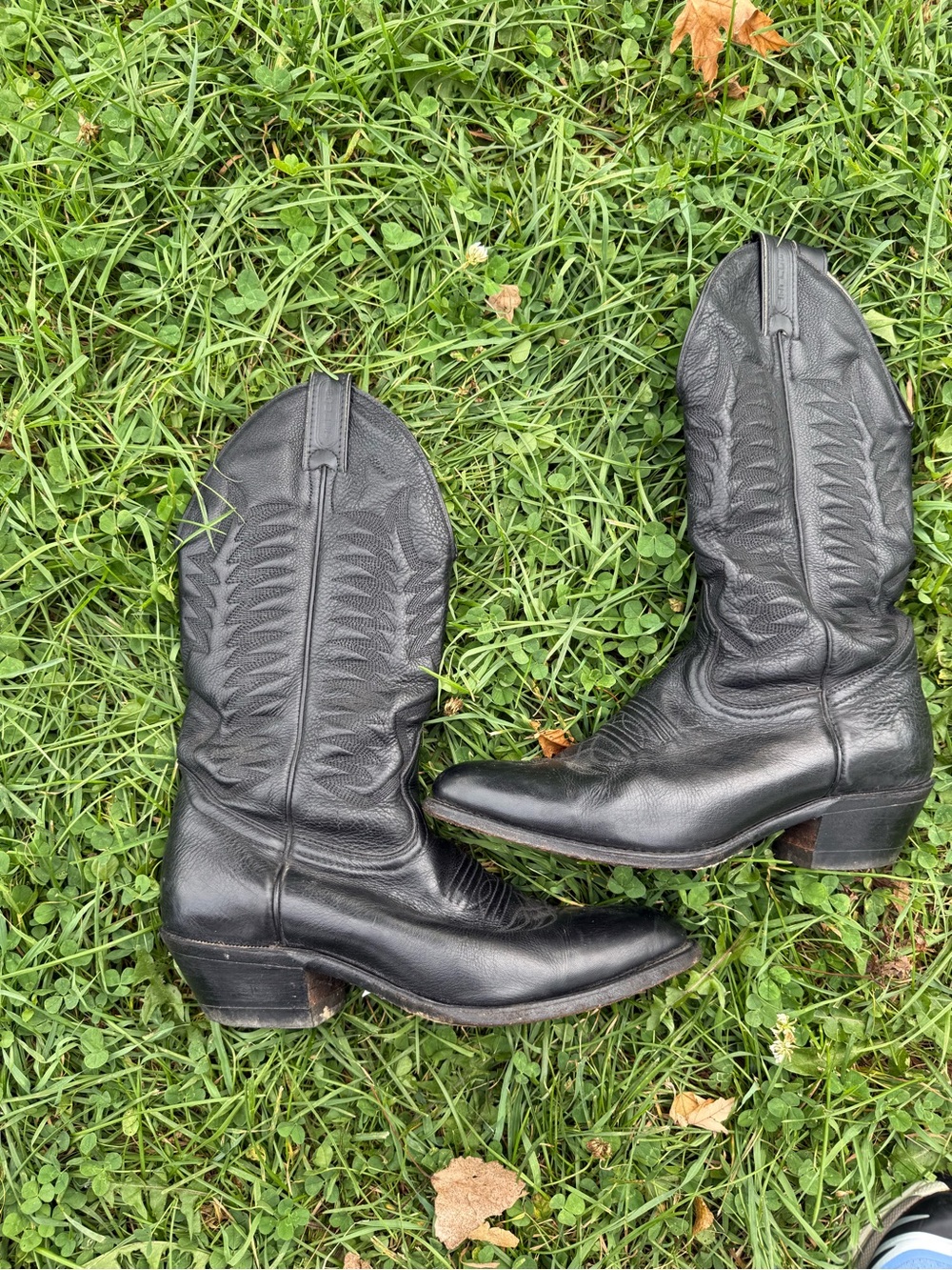 Vintage Boulet Black Leather Western Combat Boots - Unbranded - Picture 3 of 10